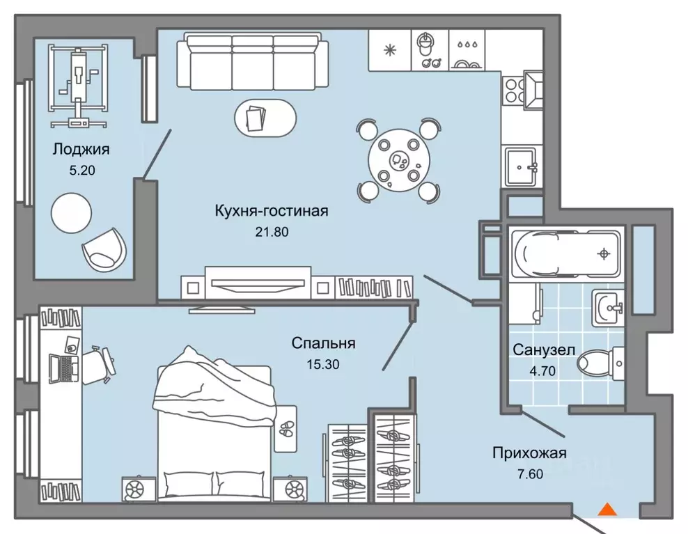 1-к кв. Пермский край, Пермь ул. Дзержинского, 31А (52.0 м) - Фото 2