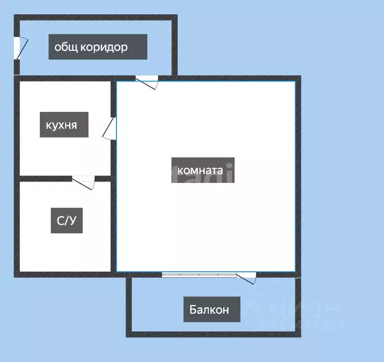 Комната Курганская область, Курган ул. Яблочкина, 4Г (16.0 м) - Фото 1