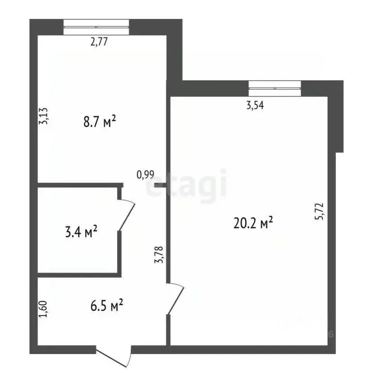 1-к кв. Калужская область, Боровский район, д. Кривское Центральная ... - Фото 2