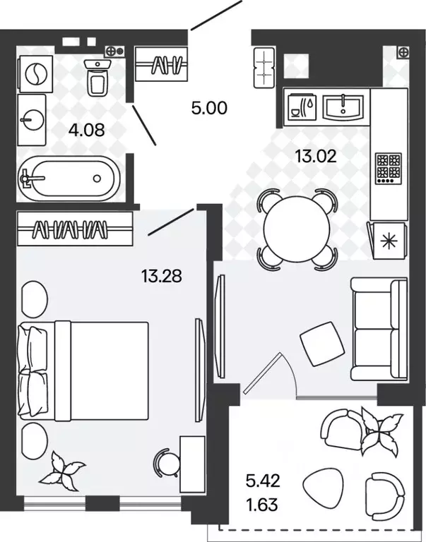 1-к кв. Калининградская область, Гурьевский муниципальный округ, пос. ... - Фото 1