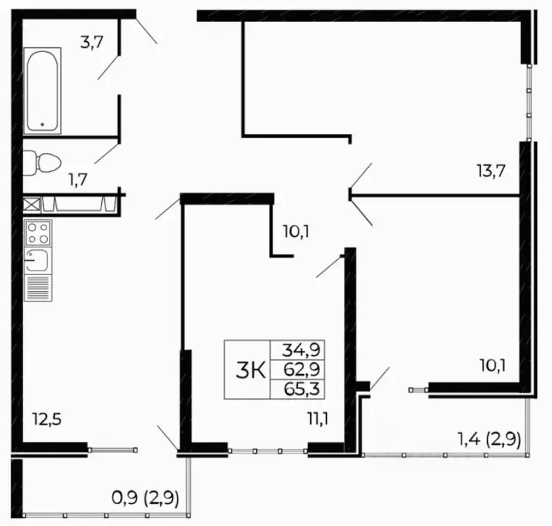 3-к кв. Ростовская область, Ростов-на-Дону Западные Аллеи жилой ... - Фото 1