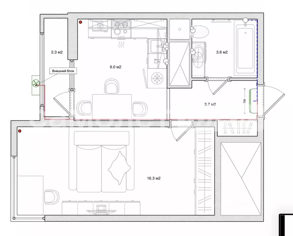 1-к кв. Московская область, Одинцовский городской округ, ... - Фото 2