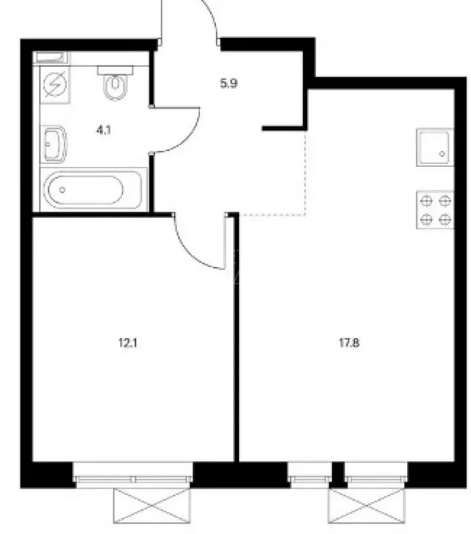 1-комнатная квартира: Тюмень, Полевая улица, 115 (39.9 м) - Фото 0