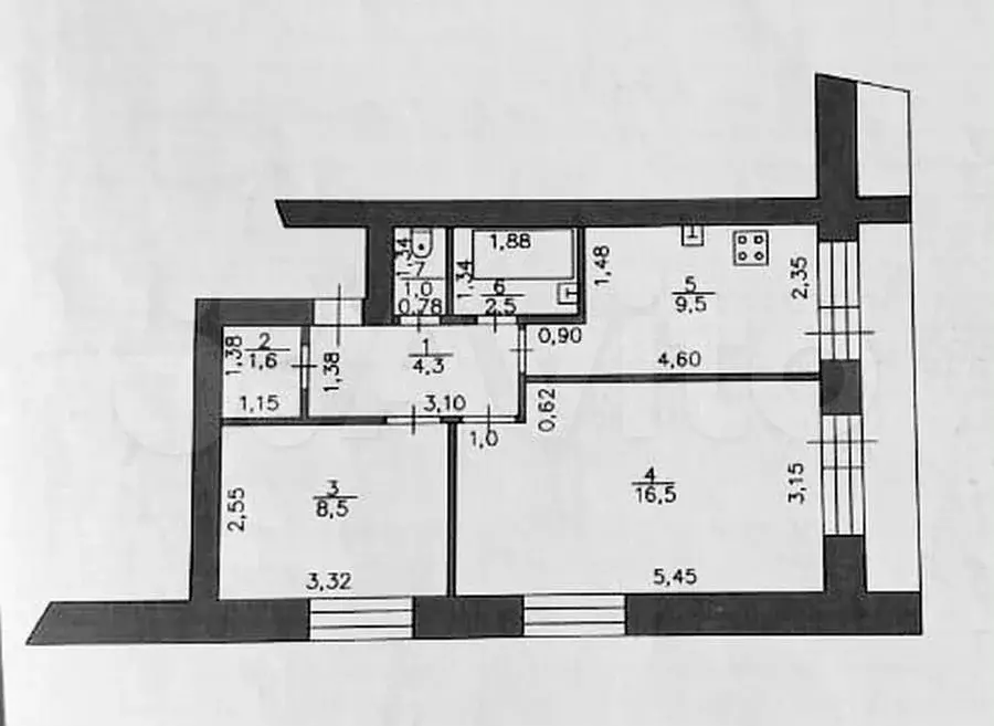 2-к. квартира, 43,9 м, 2/2 эт. - Фото 0