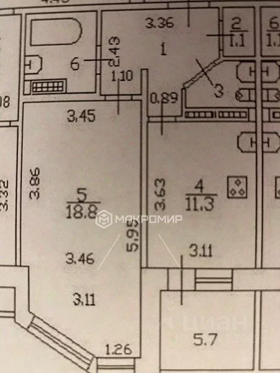 1-к кв. Санкт-Петербург Стародеревенская ул., 33/10В (45.3 м) - Фото 2