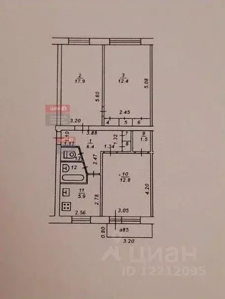 3-к кв. Рязанская область, Рязань Интернациональная ул., 2к1 (61.5 м) - Фото 1