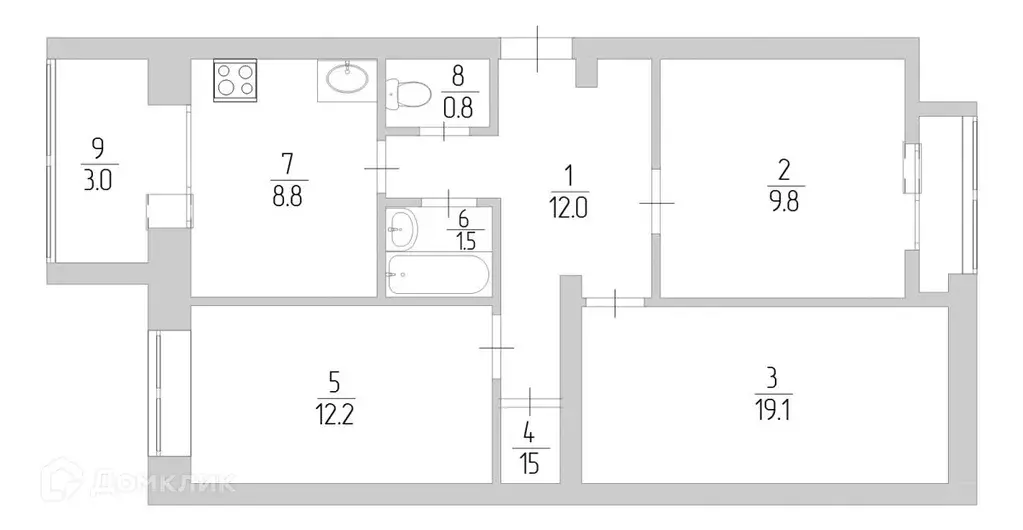 Продаётся 3-к квартира, 66.7 м - Фото 1