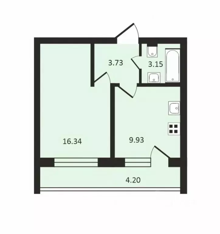 1-к кв. Коми, Сыктывкар Южная ул., 29 (34.5 м) - Фото 2