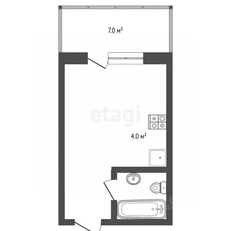 1-к кв. Московская область, Клин ул. Чайковского, 105к2 (25.6 м) - Фото 1