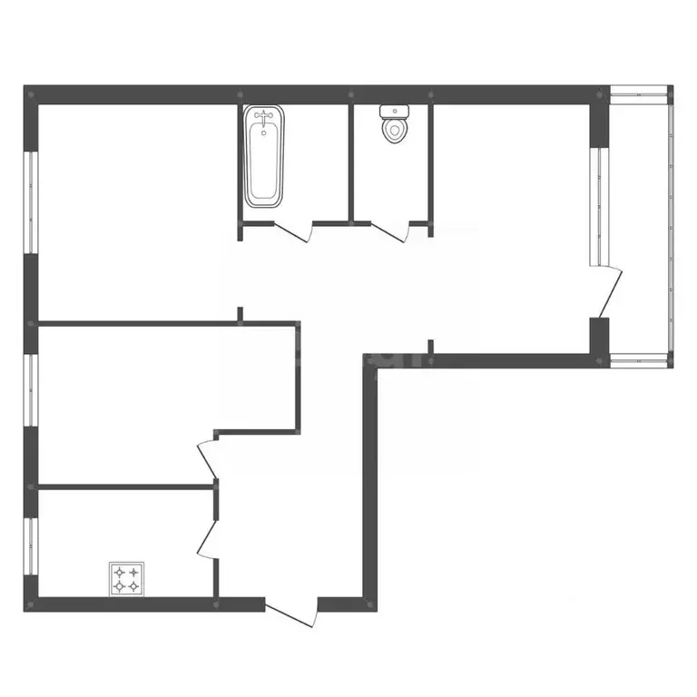3-к кв. Амурская область, Белогорск ул. Ленина, 113 (64.1 м) - Фото 2