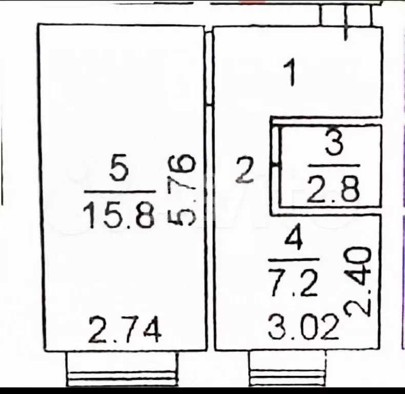 1-к. квартира, 32,1 м, 5/5 эт. - Фото 0