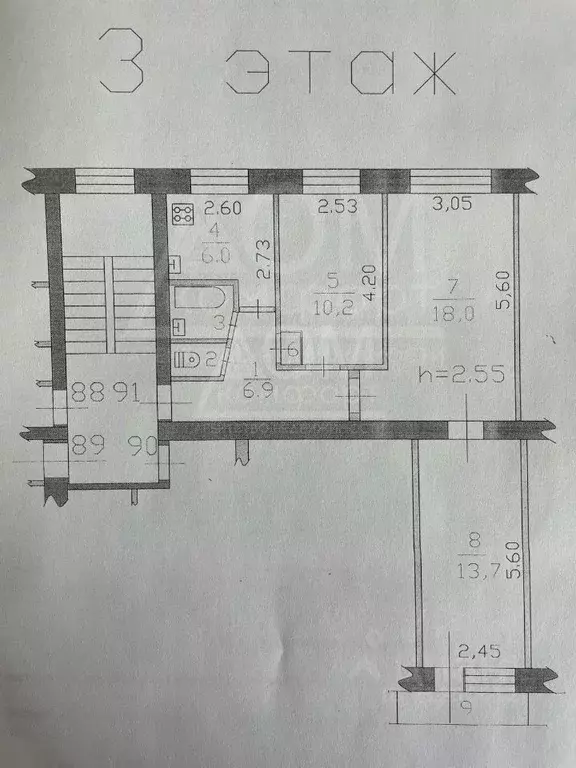 3-к кв. Ленинградская область, Приозерск ул. Ленина, 38 (58.3 м) - Фото 1