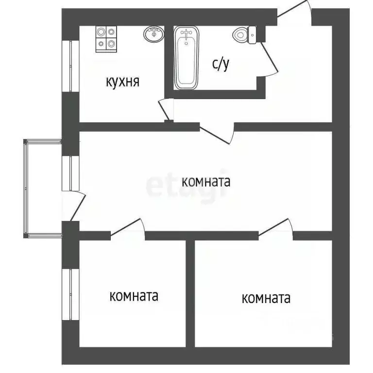 3-к кв. Владимирская область, Ковров ул. Киркижа, 12 (44.1 м) - Фото 1