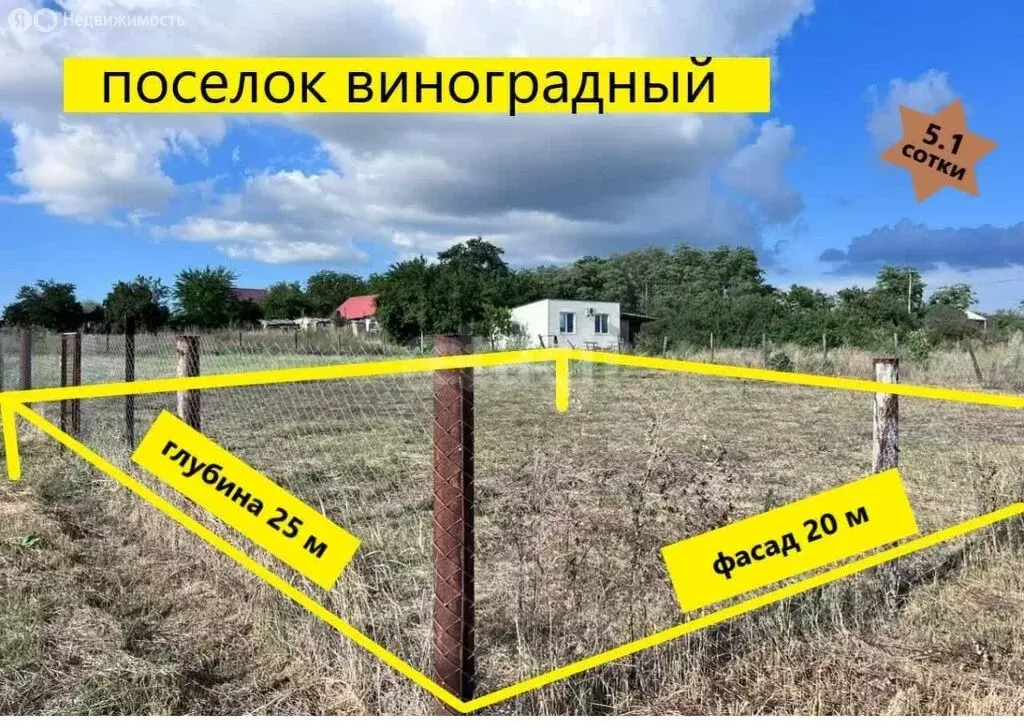 Участок в посёлок Виноградный, Красная улица (5.05 м) - Фото 0