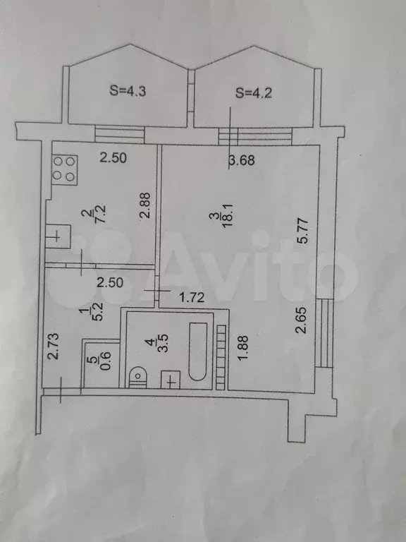 1-к. квартира, 39 м, 3/9 эт. - Фото 0