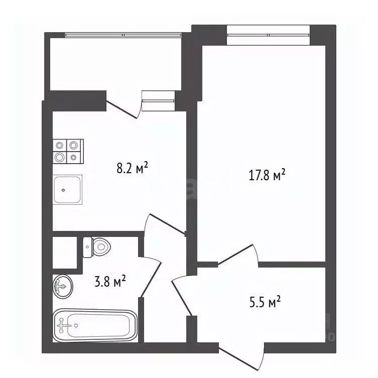 1-к кв. Воронежская область, Воронеж ул. Федора Тютчева, 93/3 (37.5 м) - Фото 2
