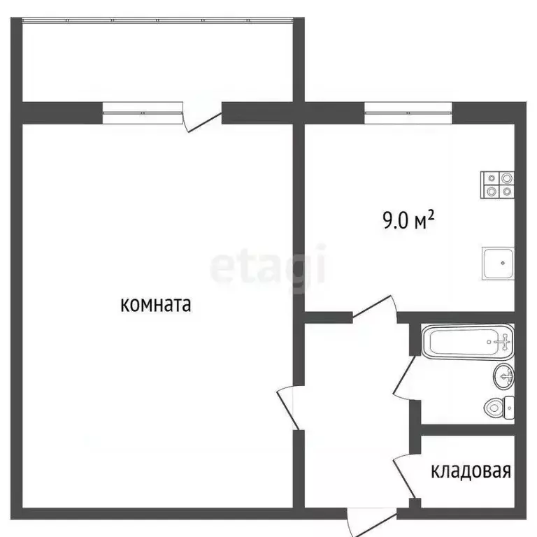 1-к кв. Тамбовская область, Тамбов ул. Рылеева, 75 (37.2 м) - Фото 0