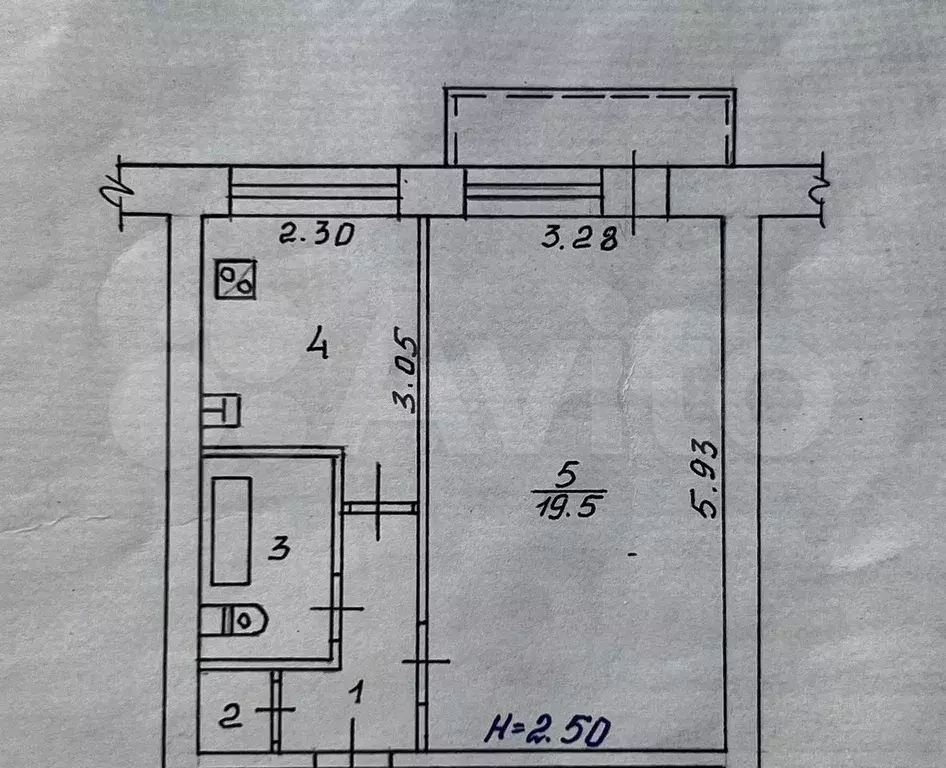 1-к. квартира, 33,3 м, 3/9 эт. - Фото 0