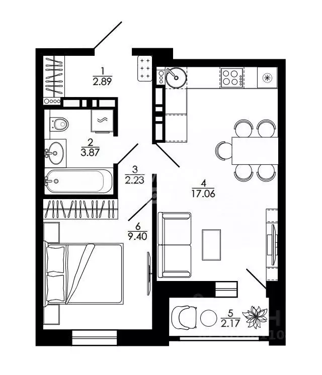 1-к кв. Липецкая область, Липецк просп. Победы (37.18 м) - Фото 1