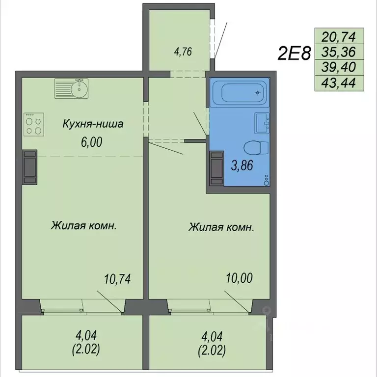 2-к кв. Хабаровский край, Хабаровск Квартал Тигры жилой комплекс ... - Фото 0
