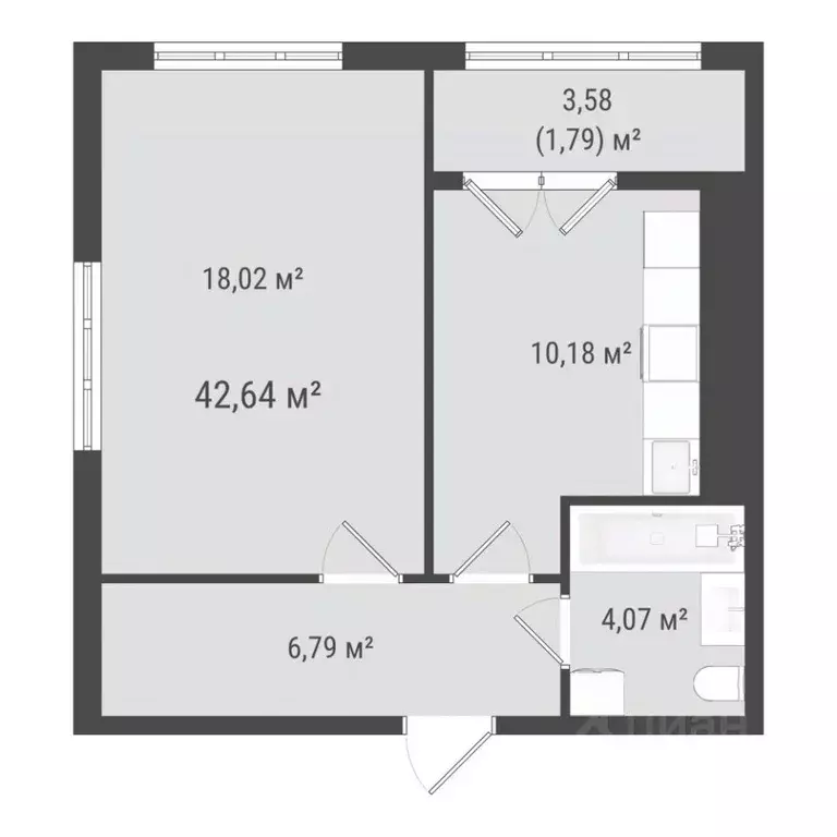 1-к кв. Сахалинская область, Южно-Сахалинск ул. Ленина (40.85 м) - Фото 0