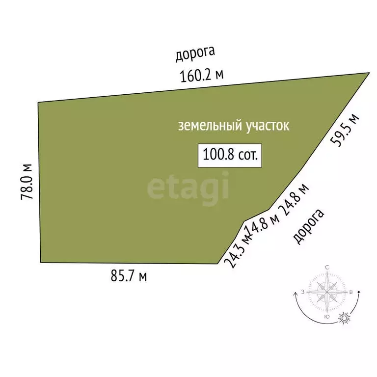 Участок в Тюмень, Велижанский тракт, 9-й километр (99.83 м) - Фото 1