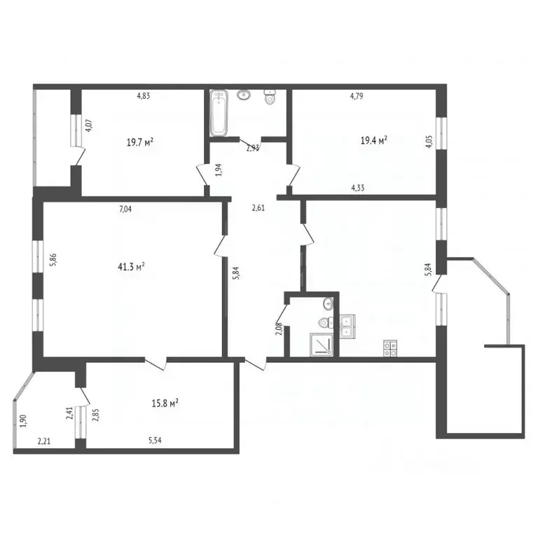 4-к кв. Тюменская область, Тюмень Широтная ул., 99 (151.6 м) - Фото 1
