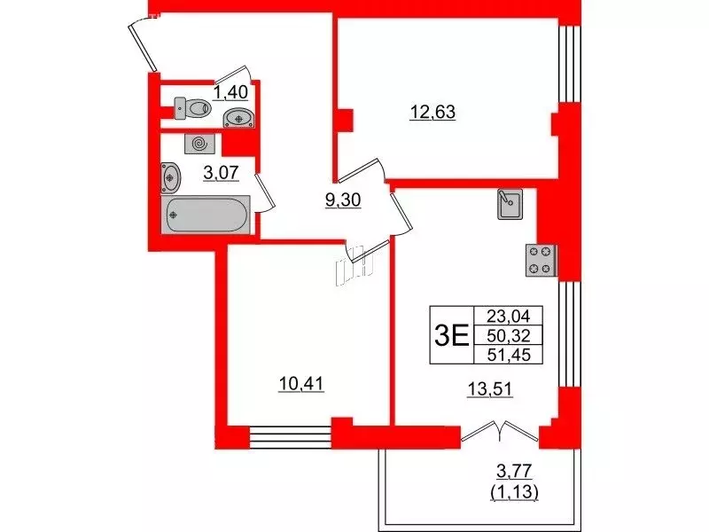 2-комнатная квартира: Санкт-Петербург, Ремесленная улица, 15 (51.5 м) - Фото 0