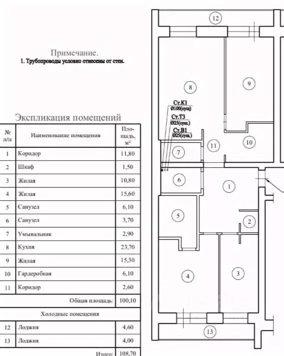 3-к кв. Красноярский край, Красноярск ул. Борисова, 28 (100.1 м) - Фото 1