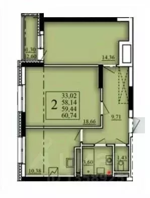 2-к кв. Башкортостан, Уфа Затон-Восточный жилрайон, Паруса жилой ... - Фото 0