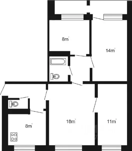 4-к кв. Татарстан, Казань ул. Братьев Касимовых, 28 (71.0 м) - Фото 1