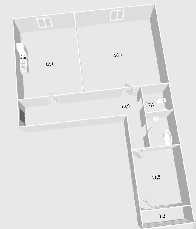 2-к кв. Башкортостан, Уфа ул. Летчиков, 2к1 (56.0 м) - Фото 2