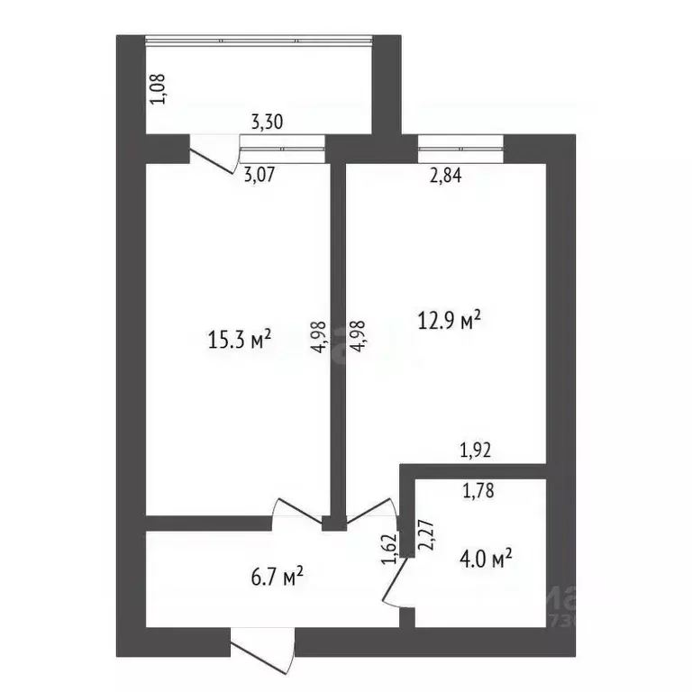 1-к кв. Амурская область, Благовещенск Игнатьевское ш., 14/3 (40.7 м) - Фото 1