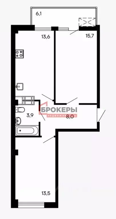 2-к кв. Севастополь ул. Токарева, 3 (60.8 м) - Фото 0