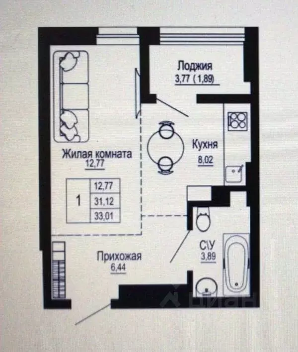 1-к кв. Ростовская область, Ростов-на-Дону Привокзальная пл., 3б ... - Фото 1