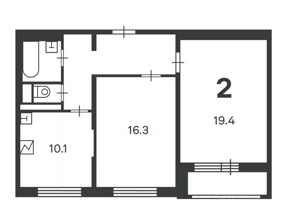 2-к кв. Москва ул. Кварцевая, 4к1 (59.4 м) - Фото 2