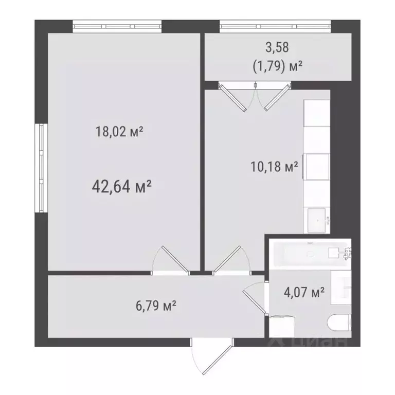 1-к кв. Сахалинская область, Южно-Сахалинск ул. Ленина (40.85 м) - Фото 0