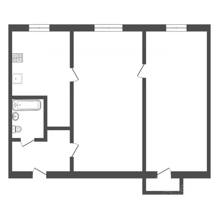 2-к кв. Тульская область, Болохово Киреевский район, ул. Корнеева, 2А ... - Фото 1