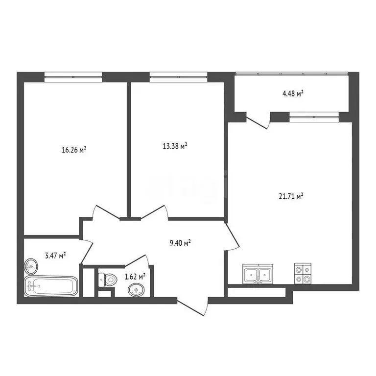 2-комнатная квартира: Санкт-Петербург, Кубинская улица, 76к1 (64.7 м) - Фото 1