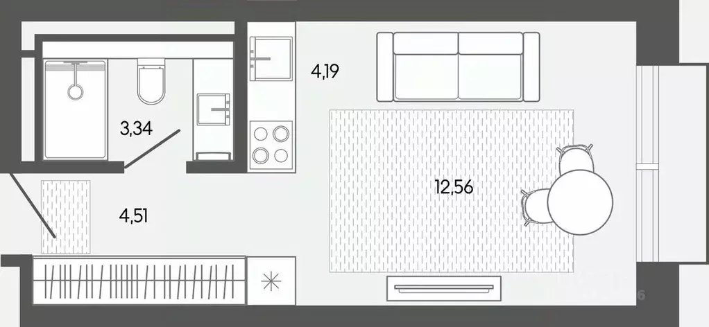 Студия Алтай, Майминский район, пос. Карлушка  (24.6 м) - Фото 1