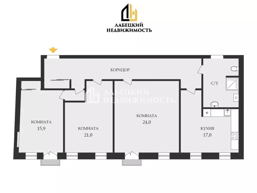 3-к кв. Санкт-Петербург ул. Кропоткина, 5 (102.7 м) - Фото 2