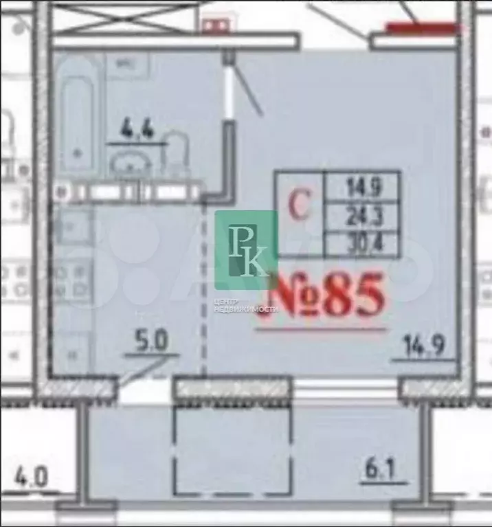 1-к. квартира, 31 м, 6/9 эт. - Фото 0