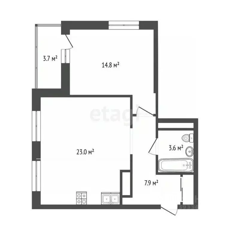 1-к кв. Тюменская область, Тюмень ул. Линейная, 23 (49.9 м) - Фото 1