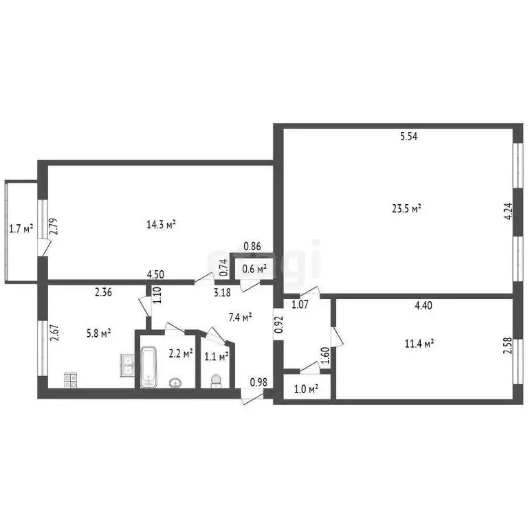 3-комнатная квартира: Пушкин, Кадетский бульвар, 18 (67.3 м) - Фото 1