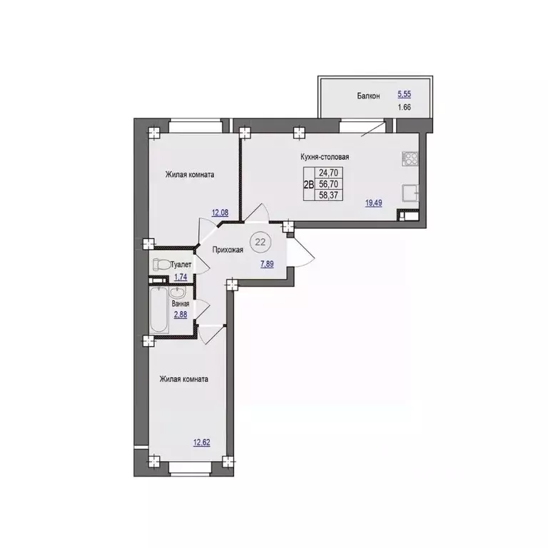 2-к кв. Псковская область, Псковский район, Завеличенская волость, д. ... - Фото 1