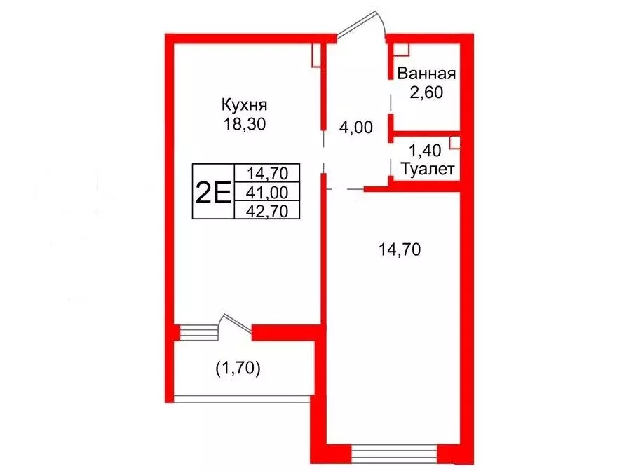 1-комнатная квартира: Мурино, улица Шувалова, 28 (42.7 м) - Фото 1