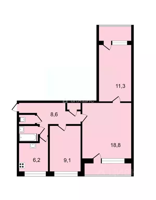 3-к кв. Санкт-Петербург просп. Художников, 43/14 (60.9 м) - Фото 1