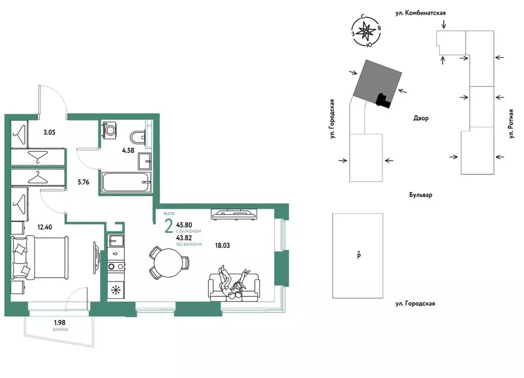 2-к кв. Свердловская область, Екатеринбург муниципальное образование, ... - Фото 1