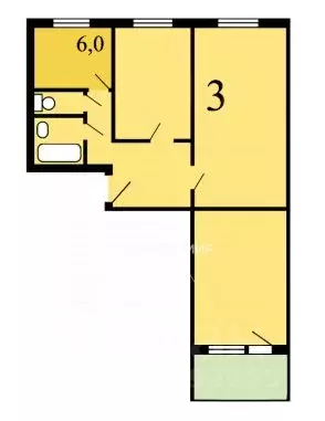 3-к кв. Москва Ярославское ш., 10К1 (59.0 м) - Фото 1