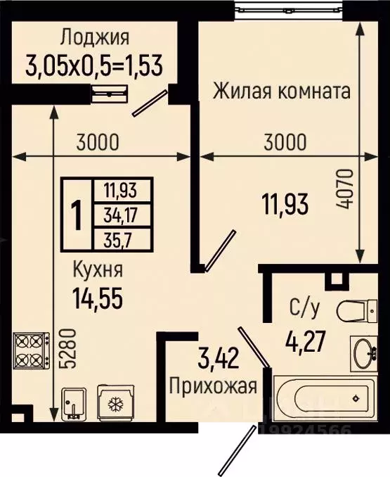 1-к кв. Краснодарский край, Туапсинский муниципальный округ, с. Небуг ... - Фото 0